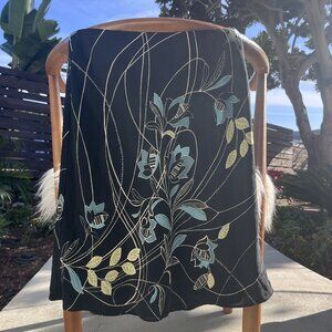 Black Floral Midi Skirt